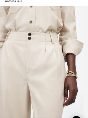 Madewell The Petite Harlow Wide-Leg Trouser in Brushed Twill